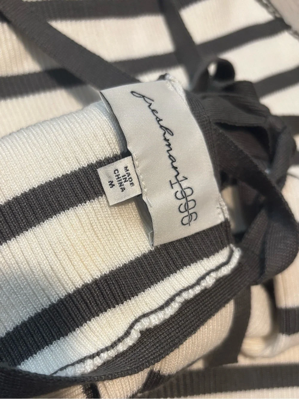 FREE PEOPLE dark green & Cream Striped Knit Dress SIZE MEDIUM